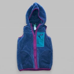 LL Bean Kids Girls Sherpa Fleece Zip Up Vest Sz L 6/7